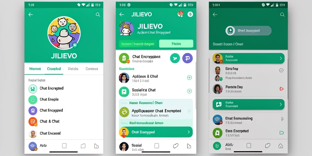 Antarmuka JILIEVO yang modern dan fitur Chat Encrypted yang aman