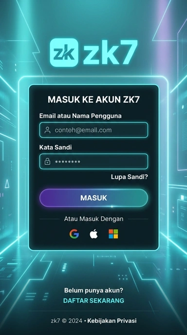 Tampilan halaman login zk7